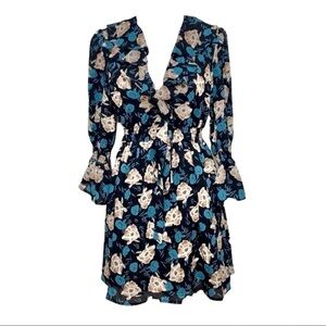 ANAMA Boho Mid-Sleeved Floral Ruffle Dress